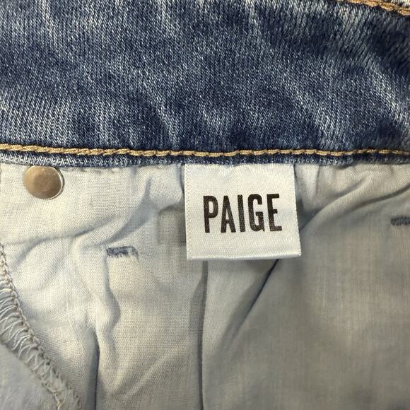 PAIGE Cindy Slit Undone Hem Jeans Women 29 Light MARIENNE Wash Stretch Denim NEW - Picture 10 of 11